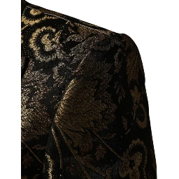 Black Gold Jacquard Single Breasted 2PC Suit