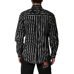 Black Stripes Cotton Men Formal Dress Shirt