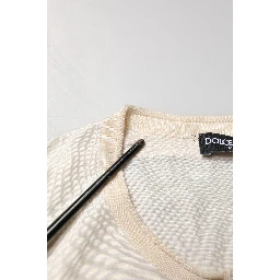 Off White Silk Logo Patch Men Henley T-shirt