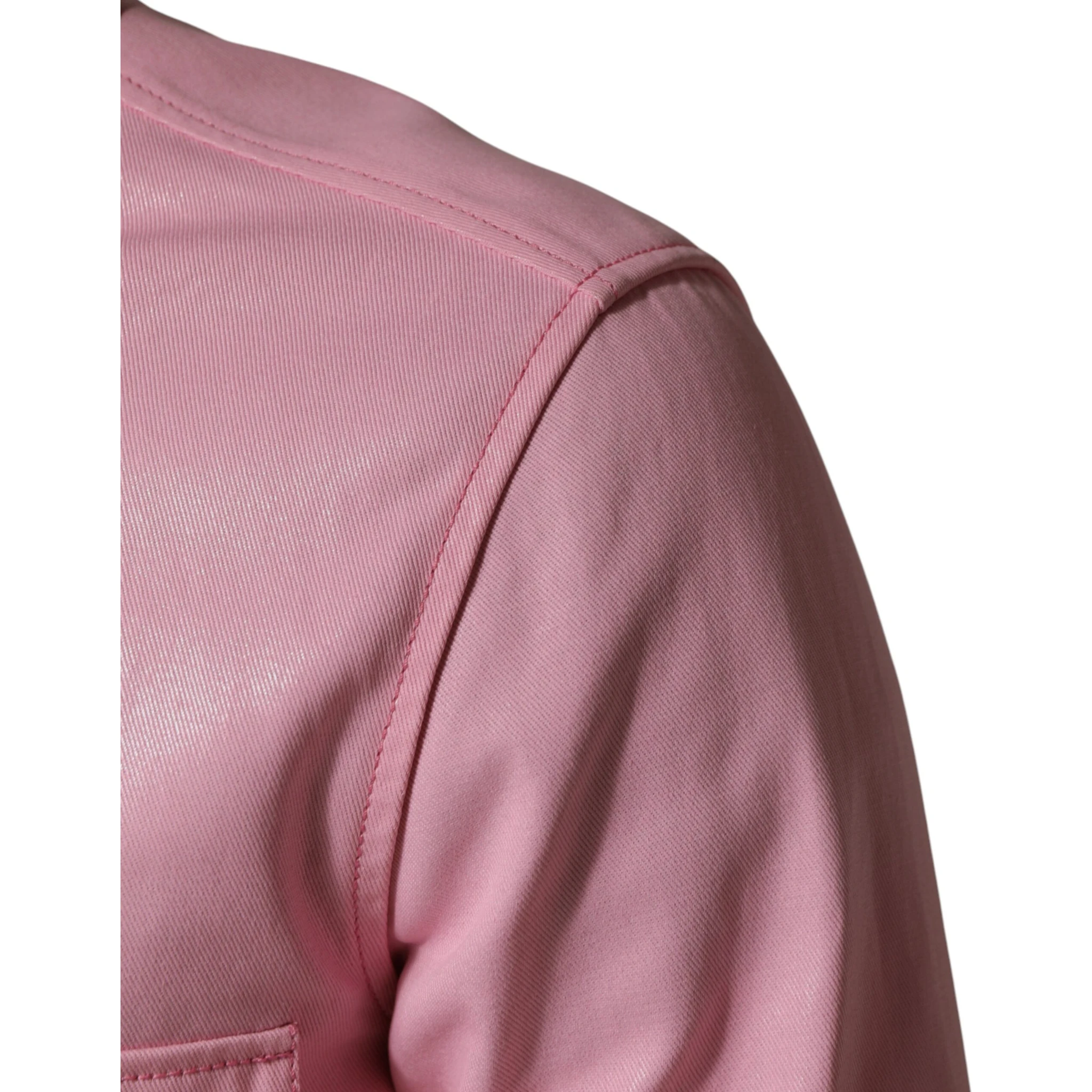 Pink Cotton Collared Men Button Down Shirt
