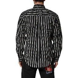 Black Stripes Cotton Men Formal Dress Shirt