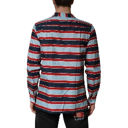 Multicolor Stripes Cotton Men Button Down Shirt