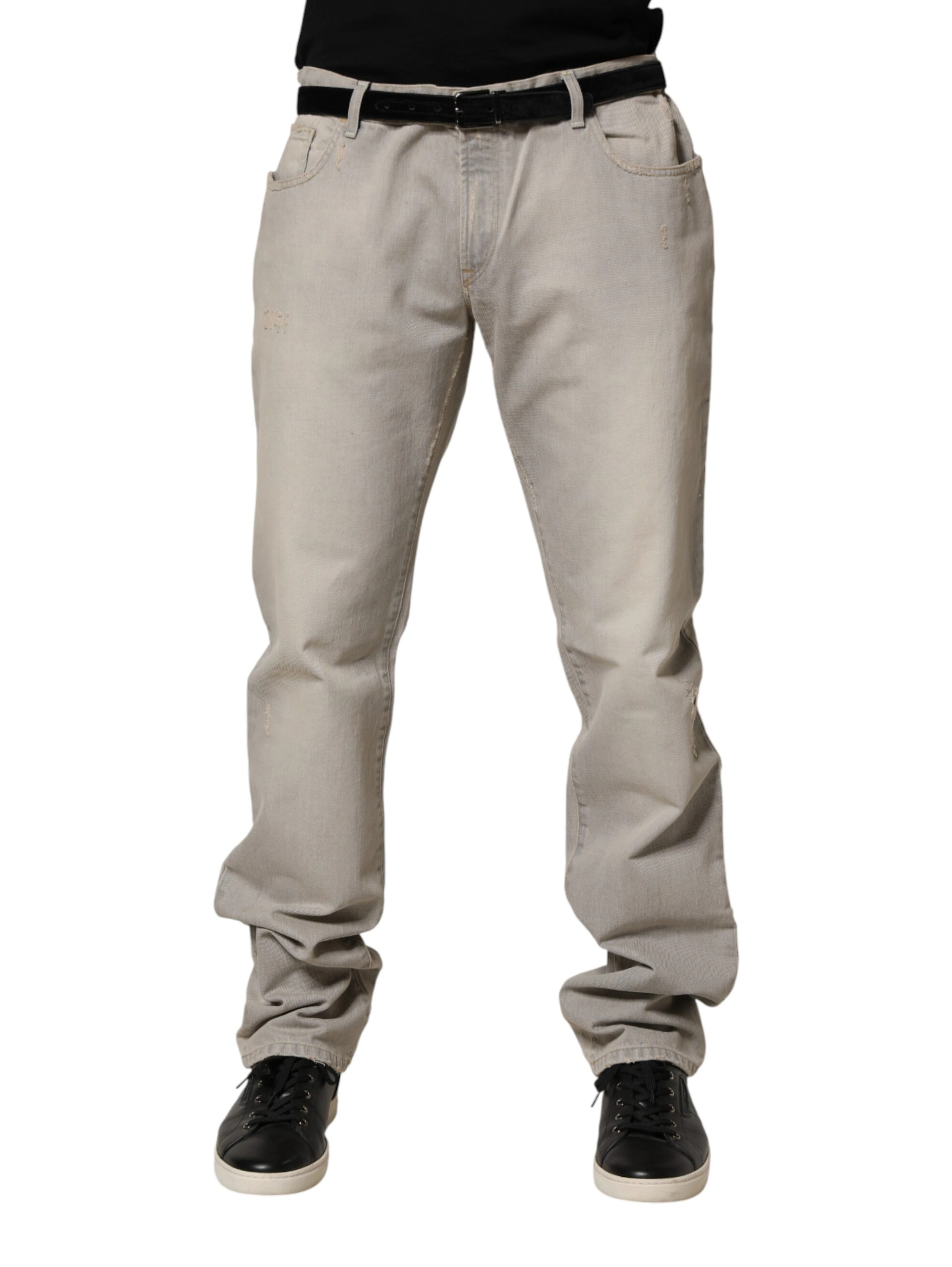 Light Gray Cotton Straight Denim Trouser Jeans