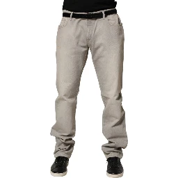 Light Gray Cotton Straight Denim Trouser Jeans