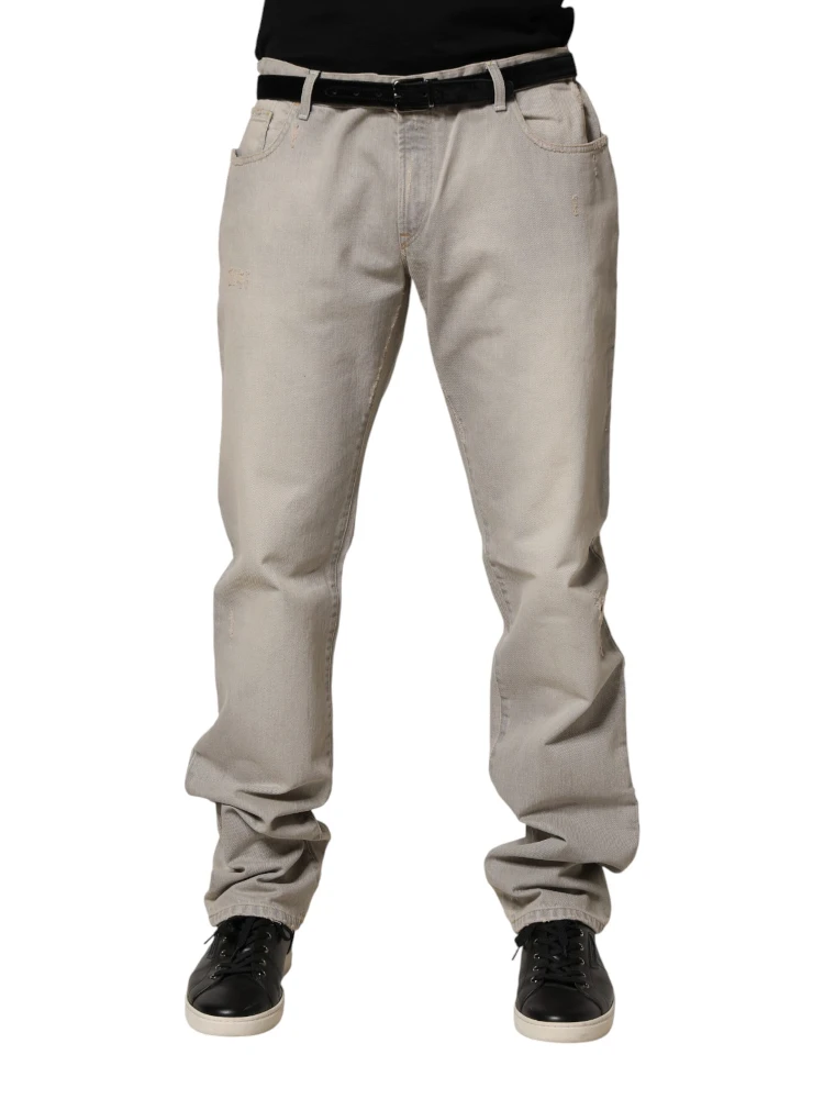 Light Gray Cotton Straight Denim Trouser Jeans alternative