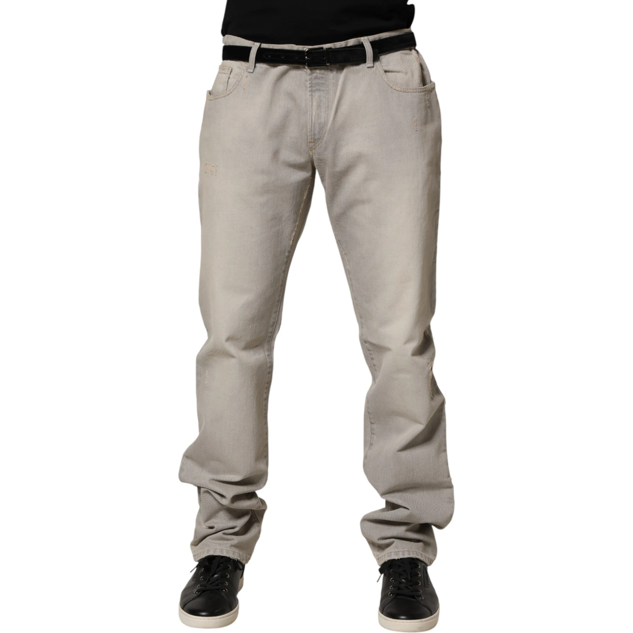 Light Gray Cotton Straight Denim Trouser Jeans