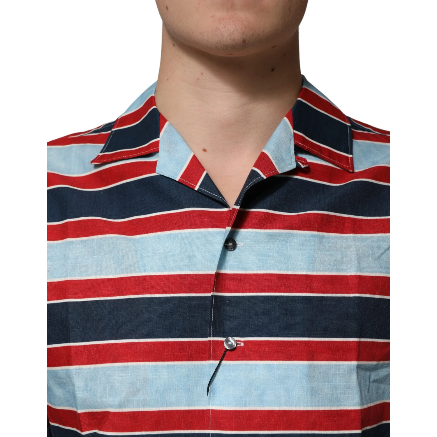 Multicolor Stripes Cotton Men Button Down Shirt