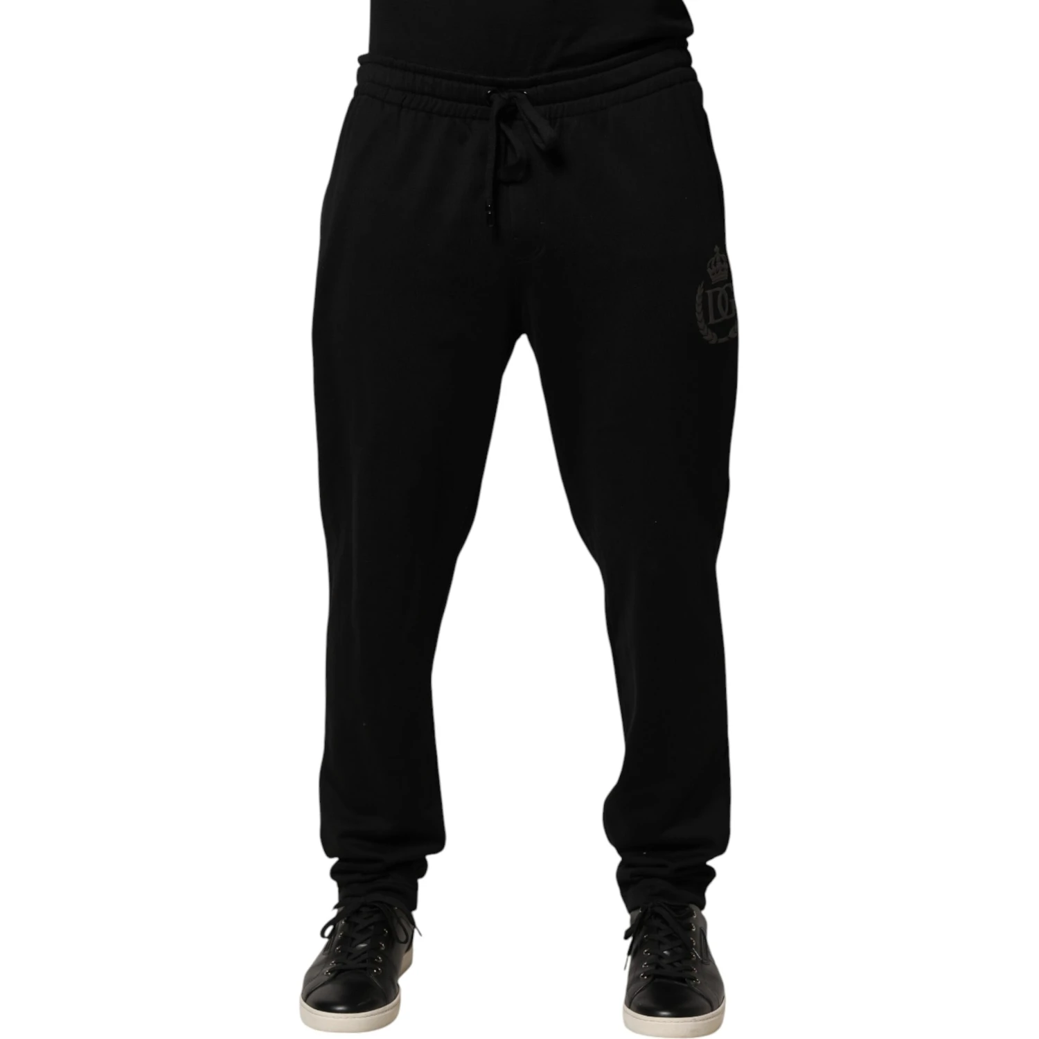 Black Logo Cotton Skinny Jogger Trouser Pants