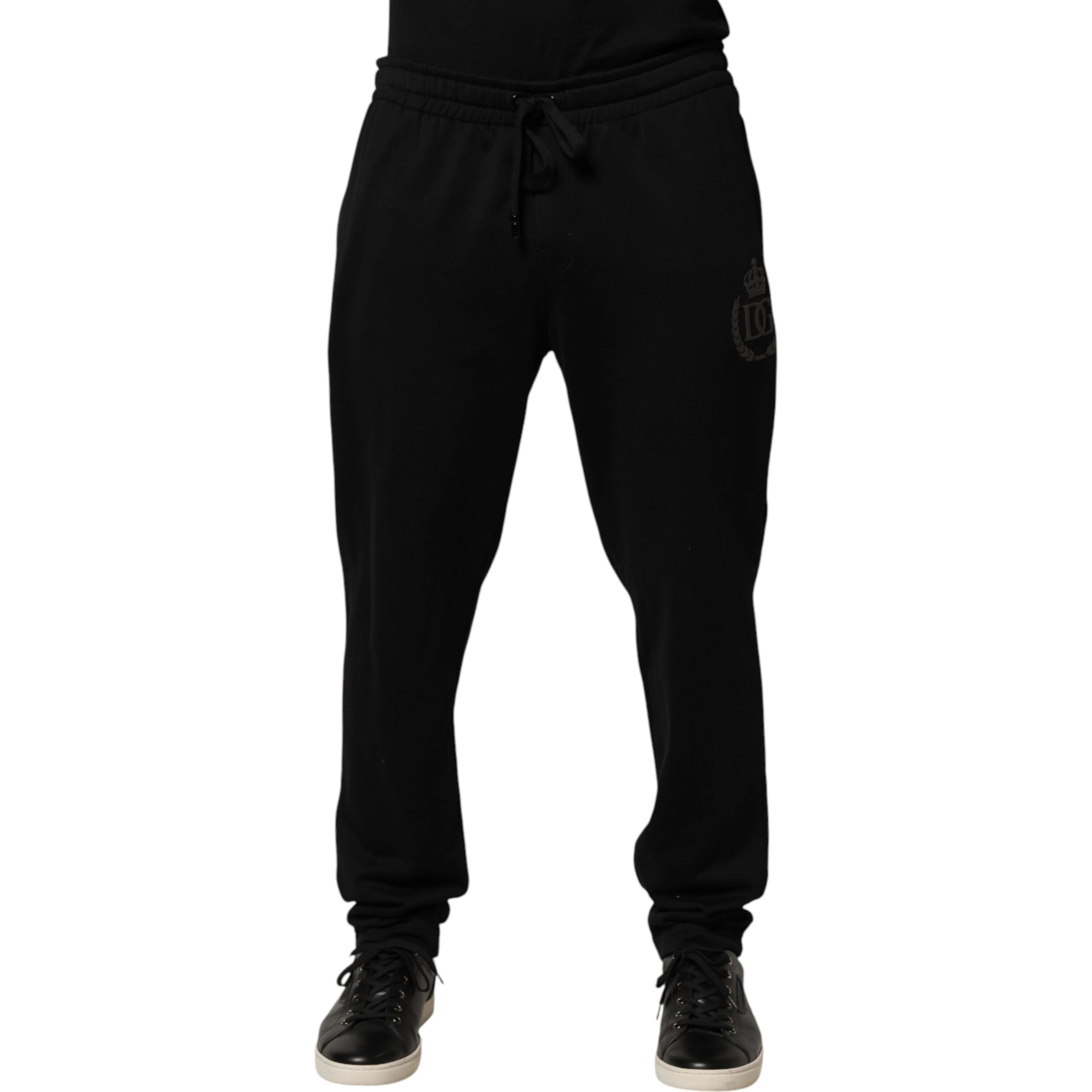 Black Logo Cotton Skinny Jogger Trouser Pants
