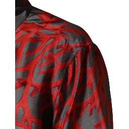 Gray Red Corals Short Sleeves Casual Shirt