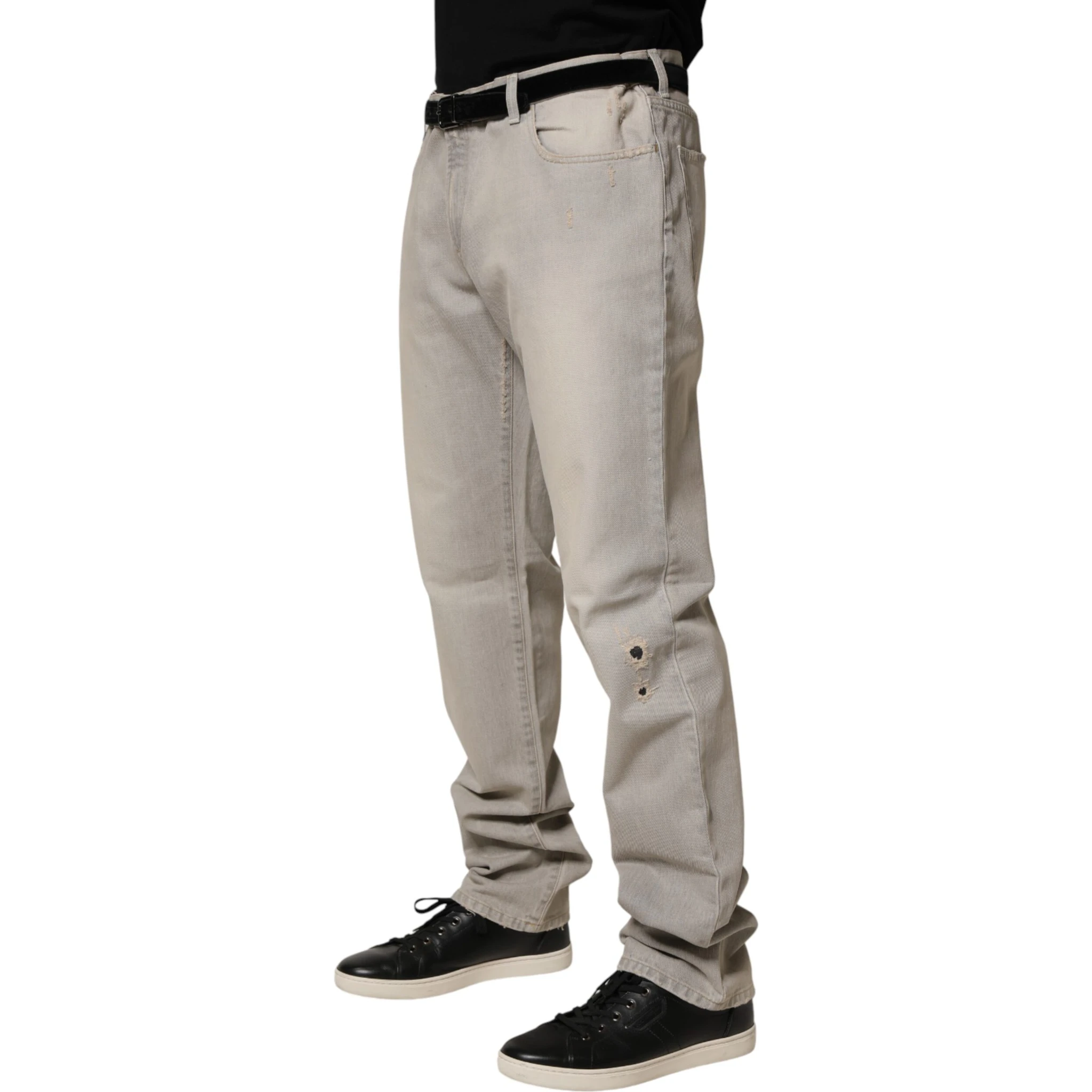 Light Gray Cotton Straight Denim Trouser Jeans