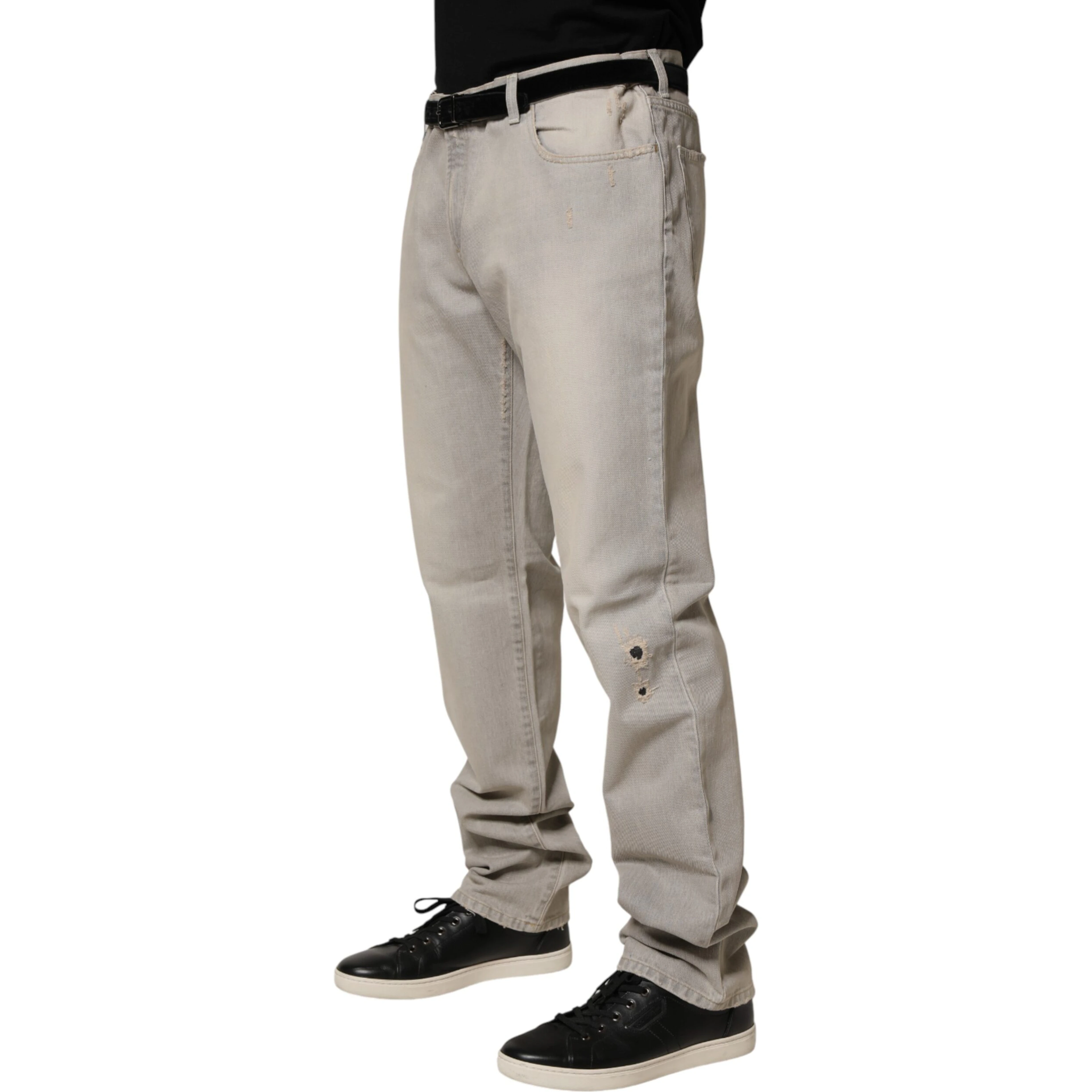 Light Gray Cotton Straight Denim Trouser Jeans