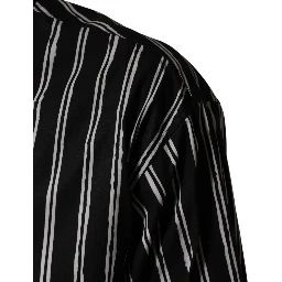 Black Stripes Cotton Men Formal Dress Shirt