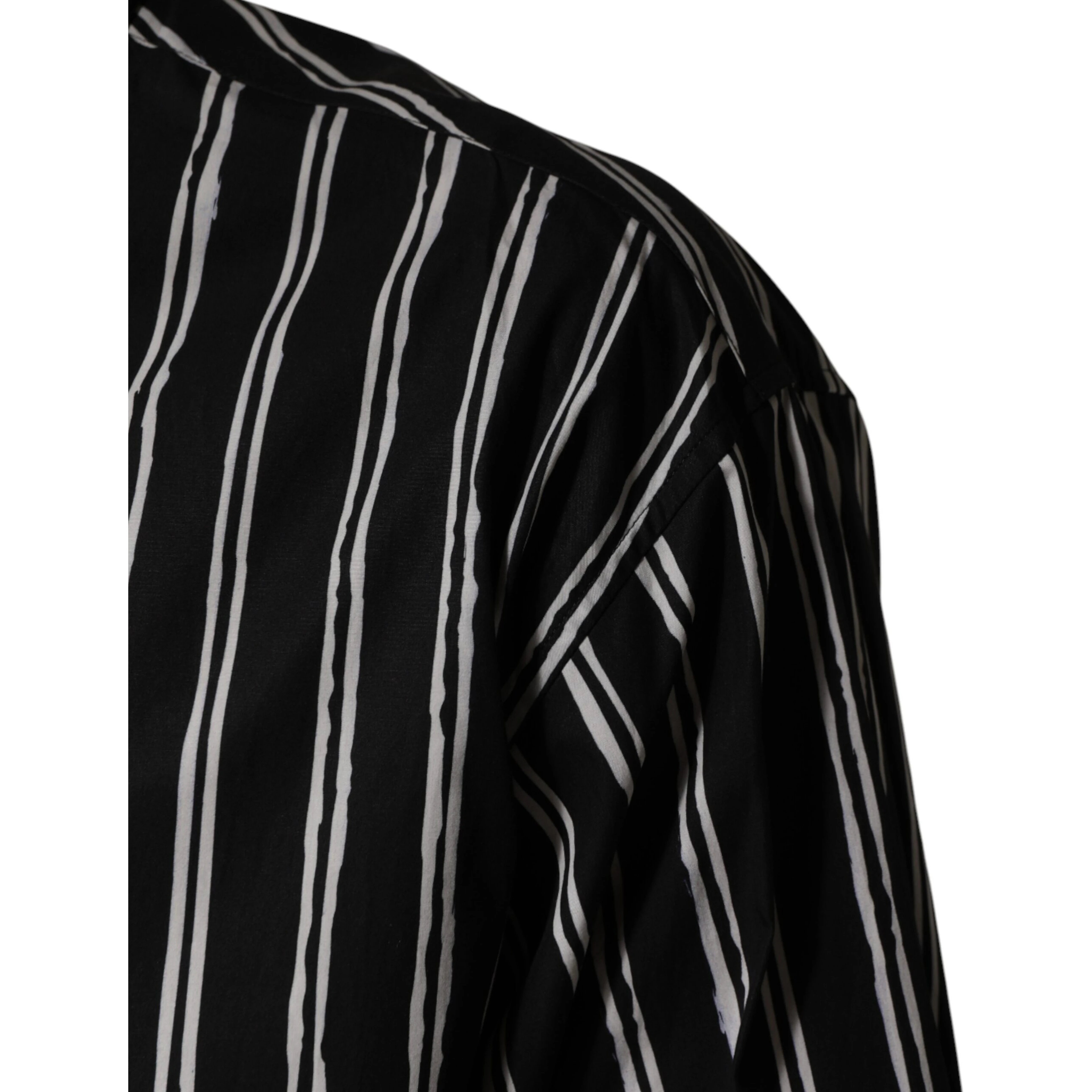 Black Stripes Cotton Men Formal Dress Shirt