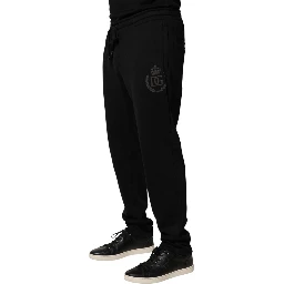 Black Logo Cotton Skinny Jogger Trouser Pants