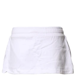 White Cotton Blend Mid Waist A-line Mini Skirt