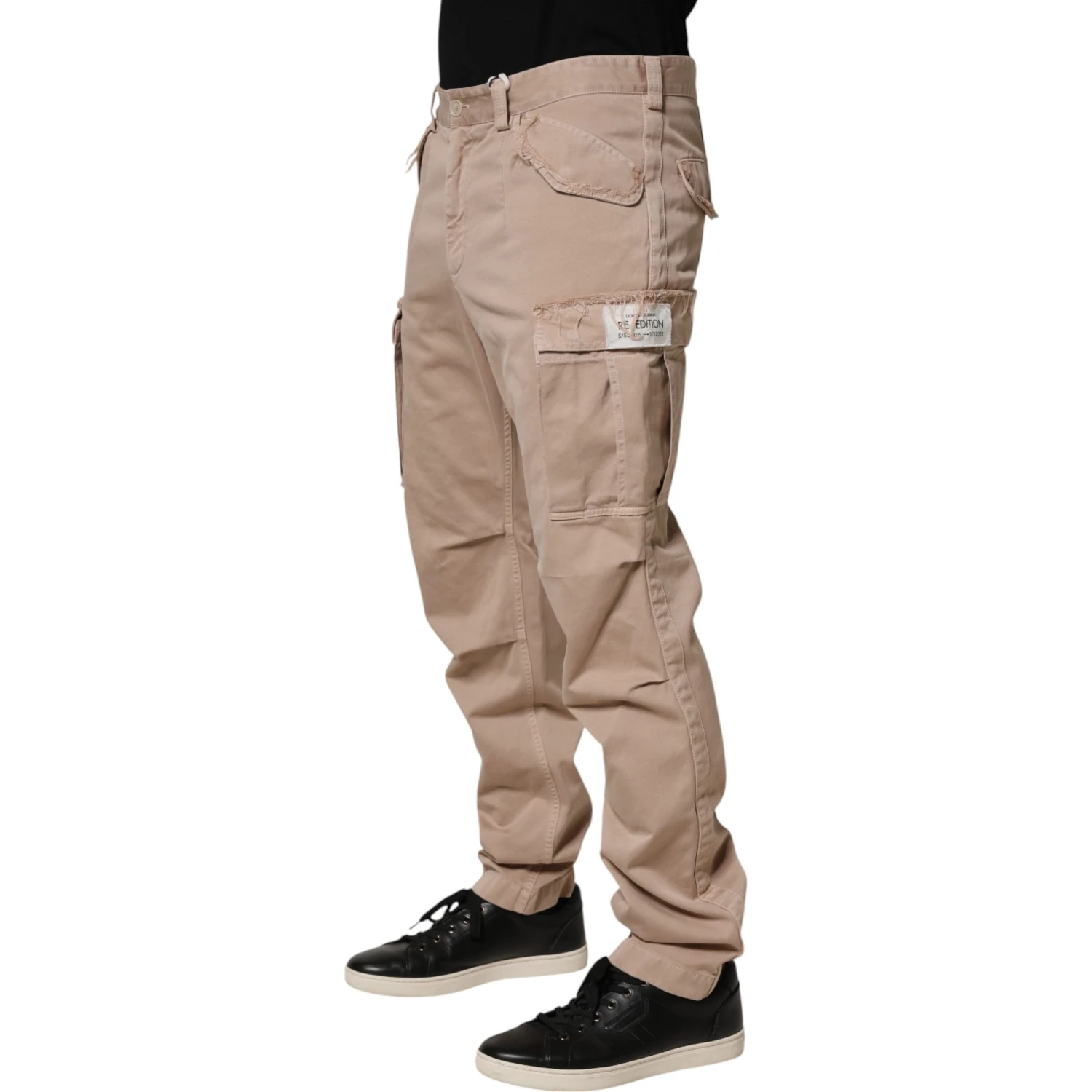 Beige Straight Cargo Chino Men Trouser Pants