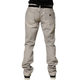Light Gray Cotton Straight Denim Trouser Jeans