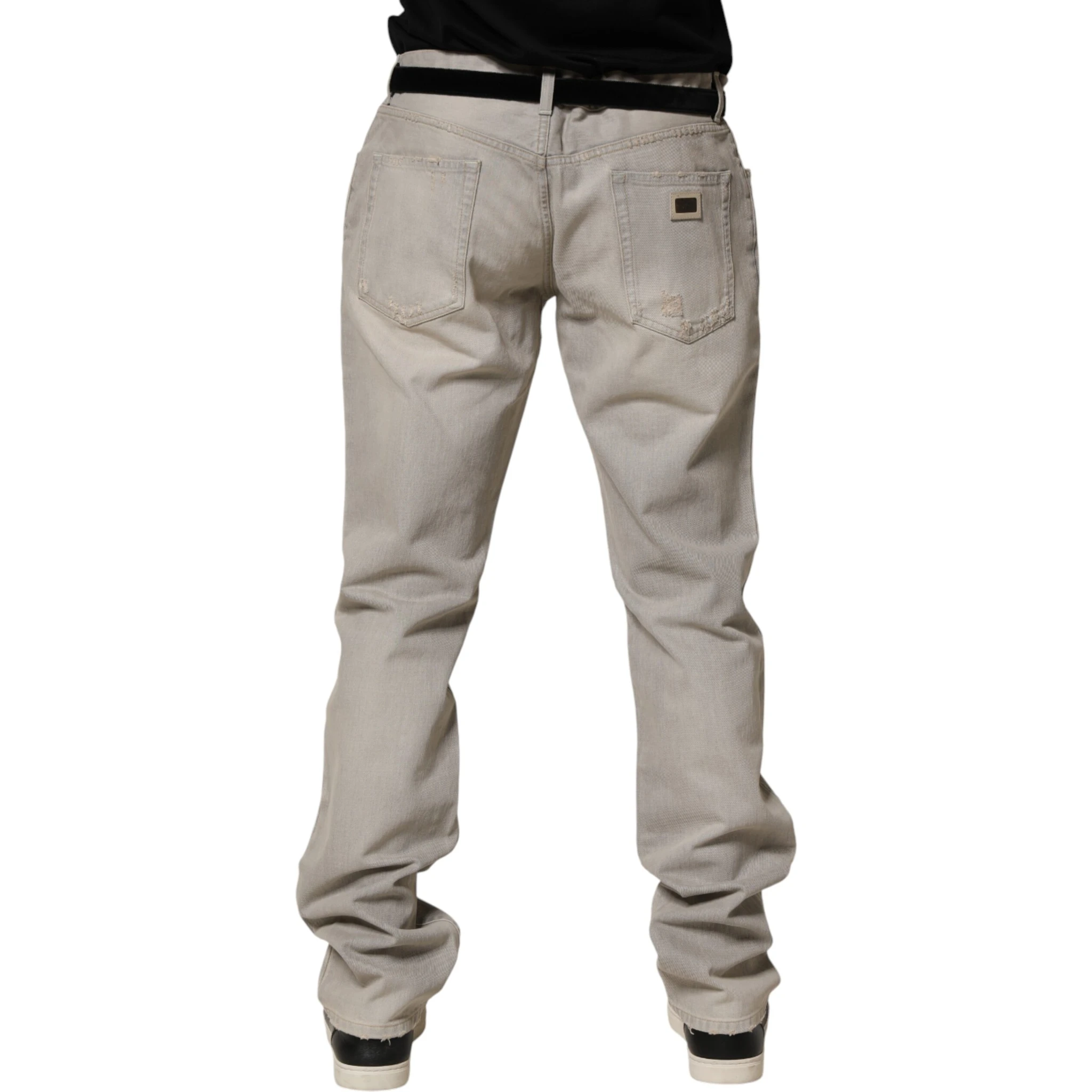 Light Gray Cotton Straight Denim Trouser Jeans