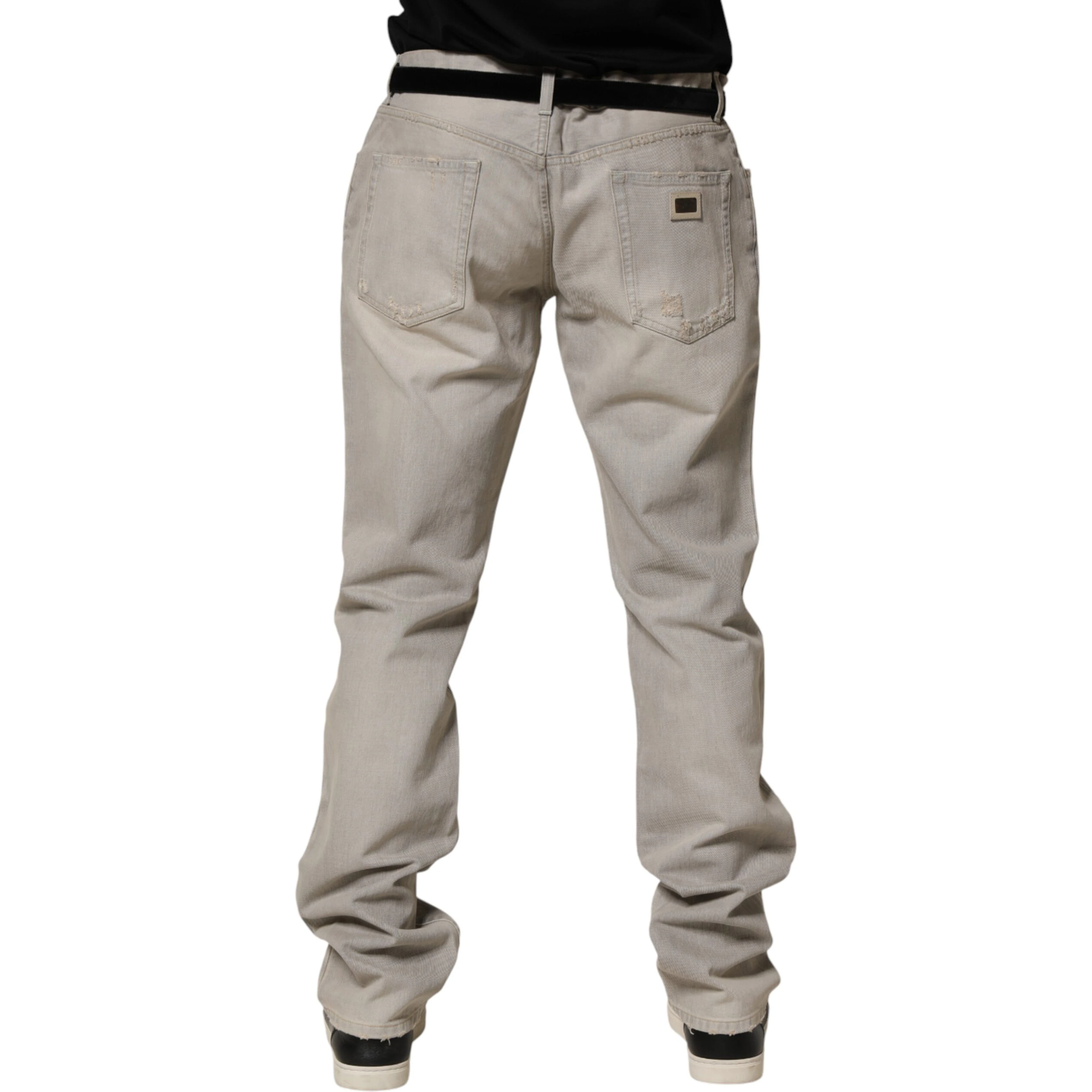 Light Gray Cotton Straight Denim Trouser Jeans