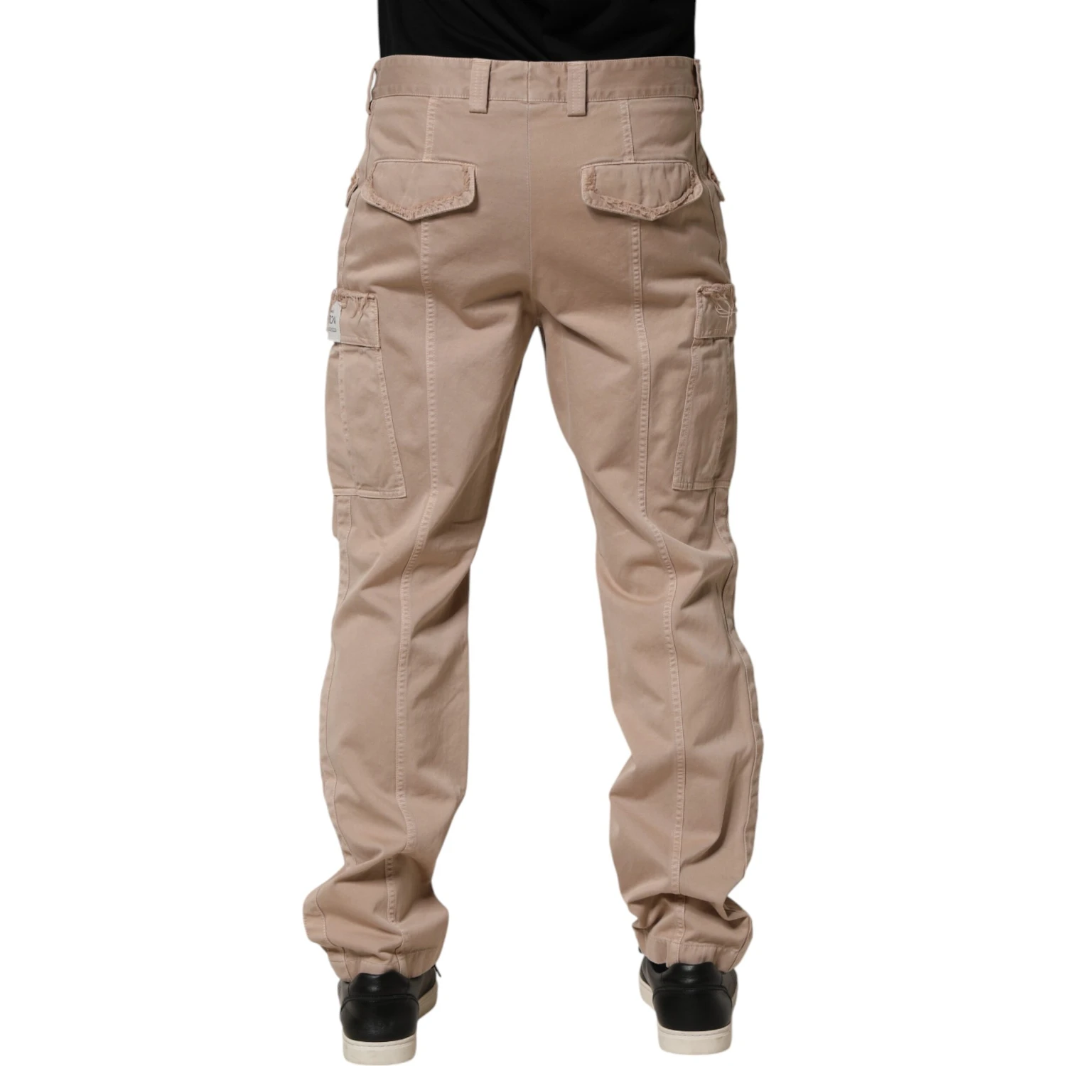 Beige Straight Cargo Chino Men Trouser Pants