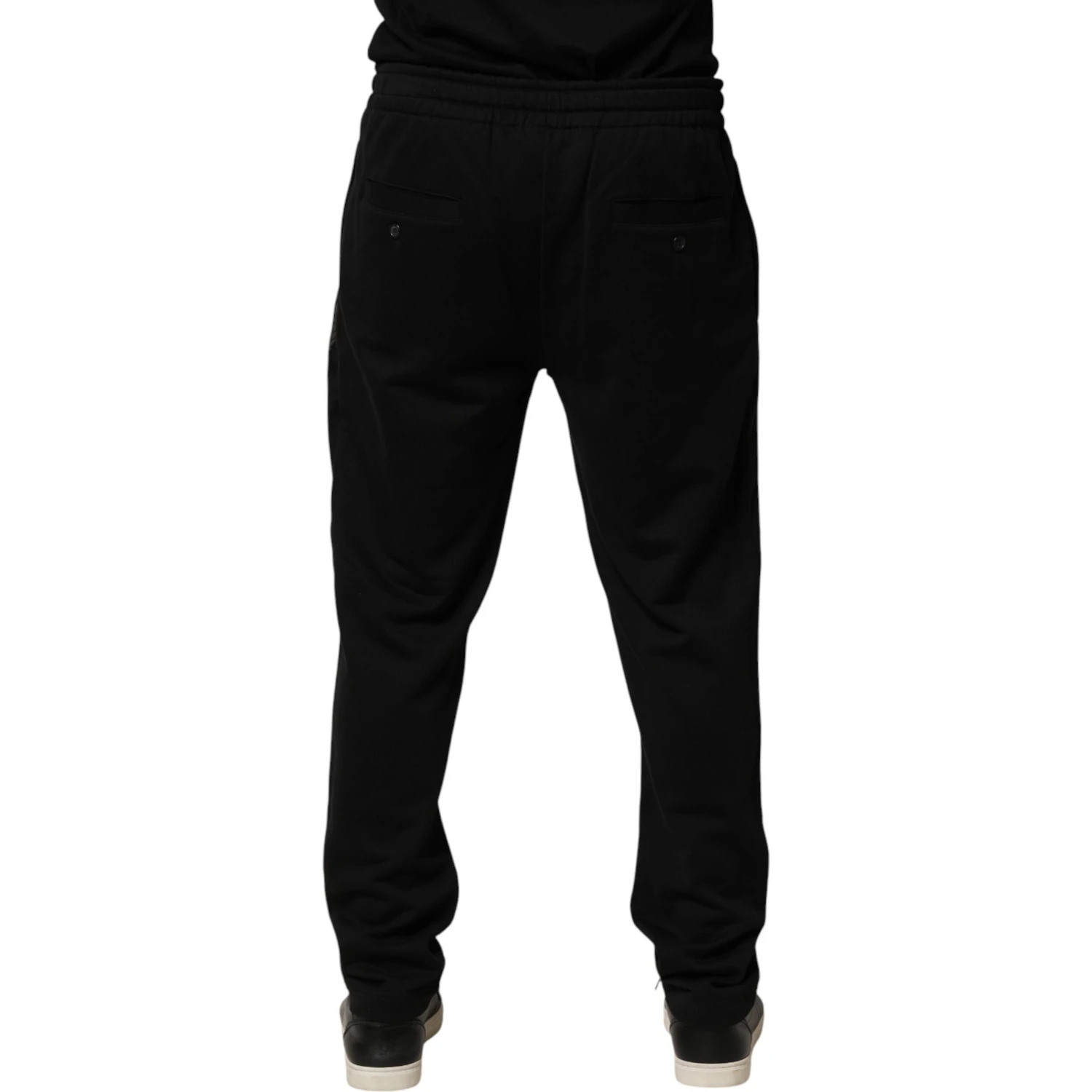 Black Logo Cotton Skinny Jogger Trouser Pants