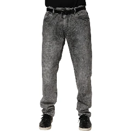 Gray Cotton Straight Leg Denim Trouser Jeans