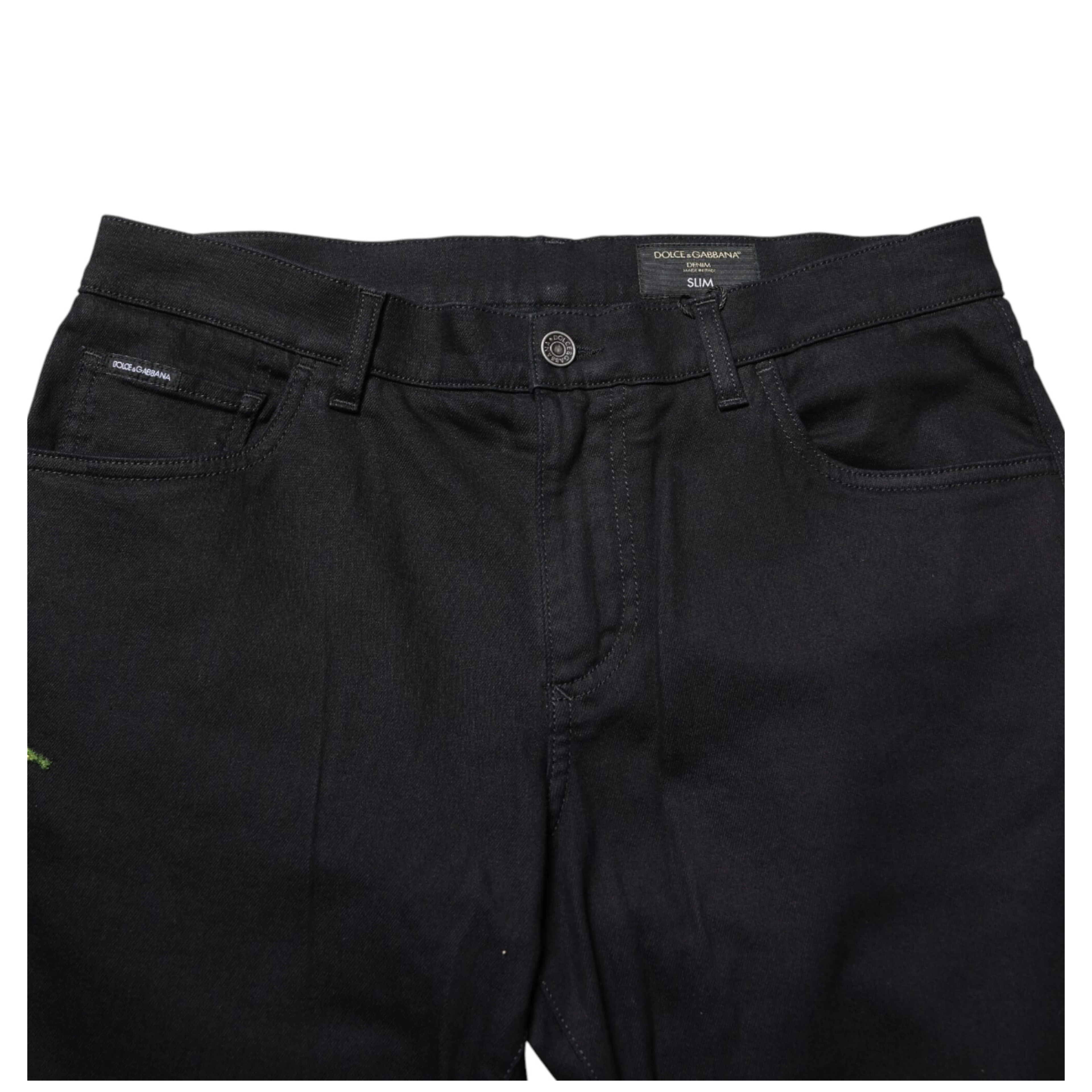 Black Floral Cotton Skinny Men Denim Jeans