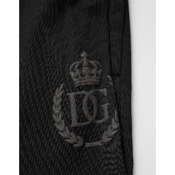 Black Logo Cotton Skinny Jogger Trouser Pants