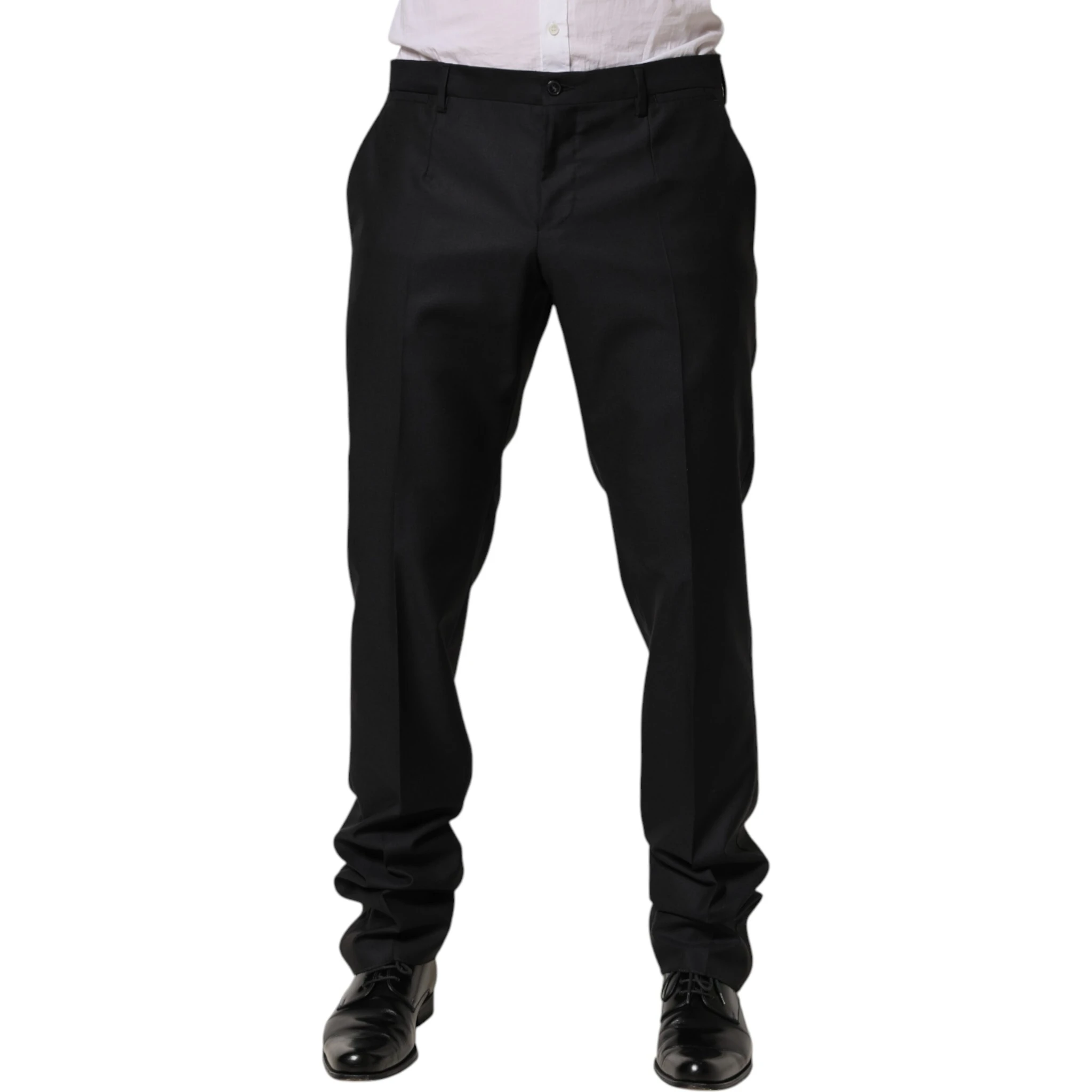 Black Wool Skinny Dress Formal Trouser Pants