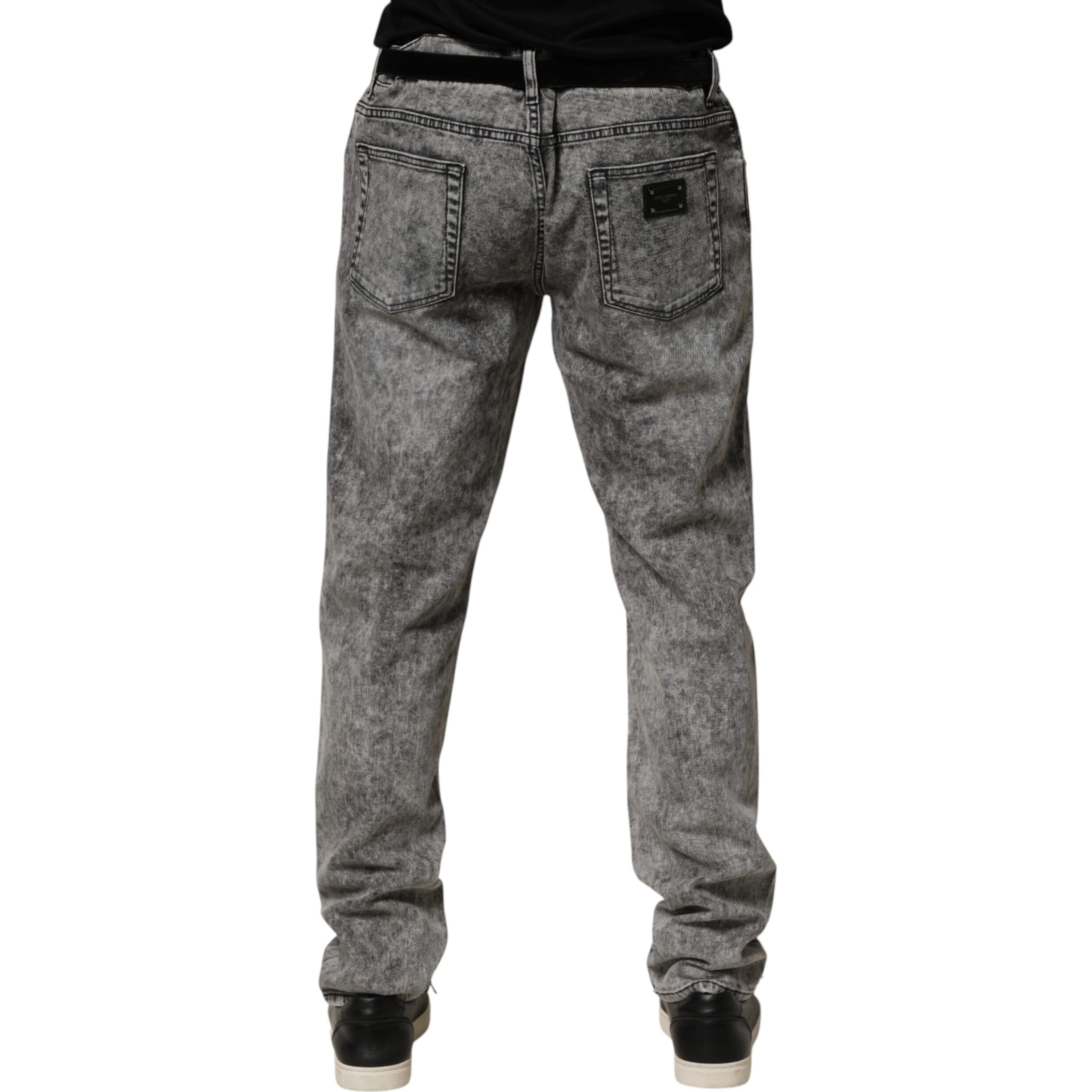 Gray Cotton Straight Leg Denim Trouser Jeans