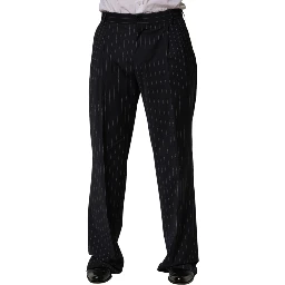 Black Stripe Straight Men Dress Trouser Pants