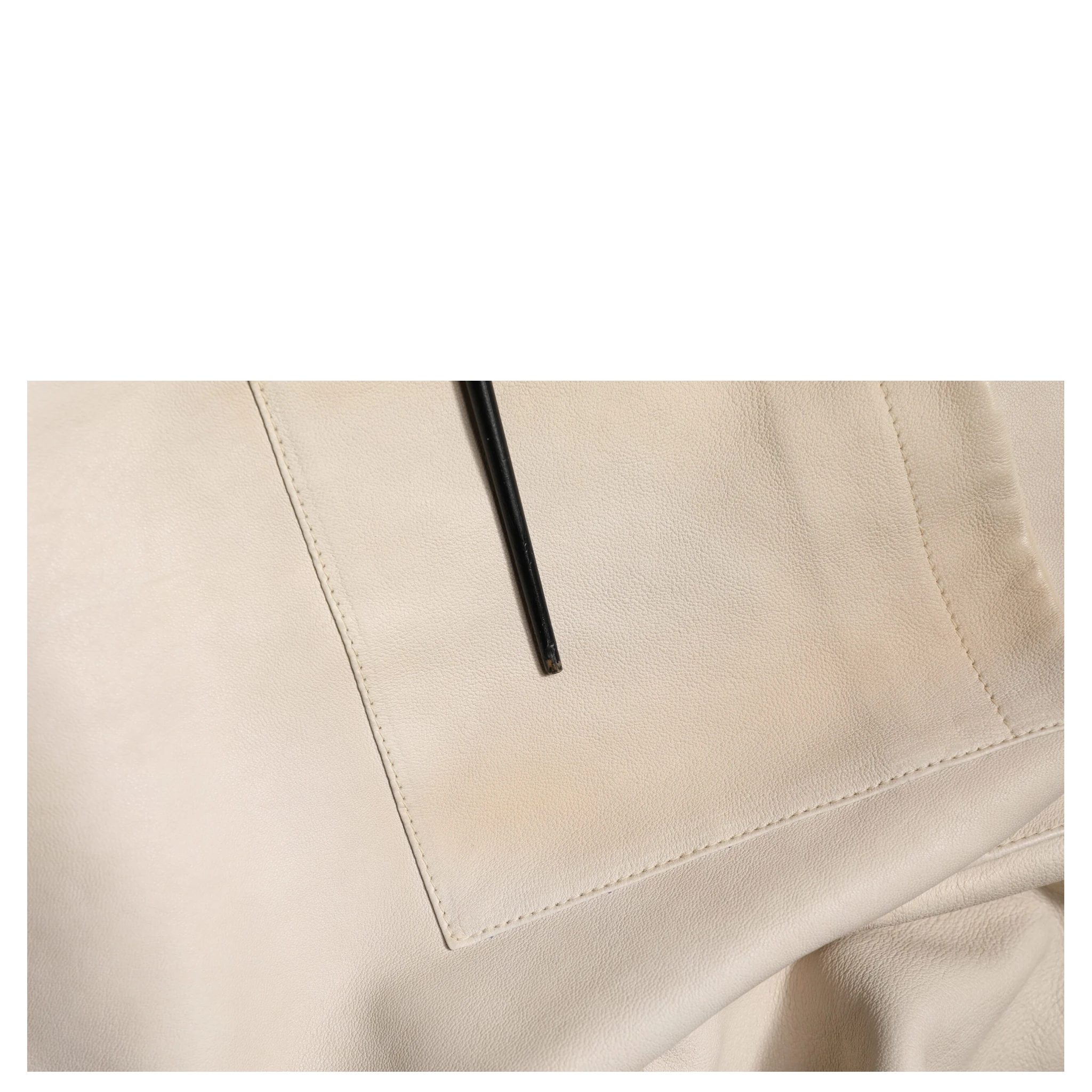 Beige Leather Button Down Men Casual Shirt