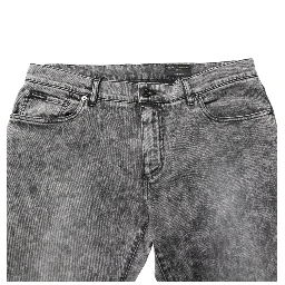 Gray Cotton Straight Leg Denim Trouser Jeans