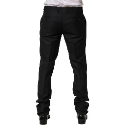 Black Wool Skinny Dress Formal Trouser Pants