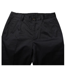 Dark Blue Cotton Skinny Dress Trouser Pants
