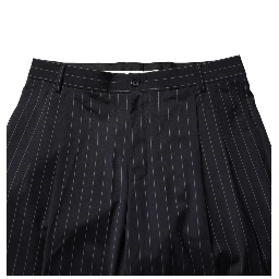 Black Stripe Straight Men Dress Trouser Pants