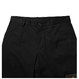Black Cotton Skinny Dress Cargo Trouser Pants