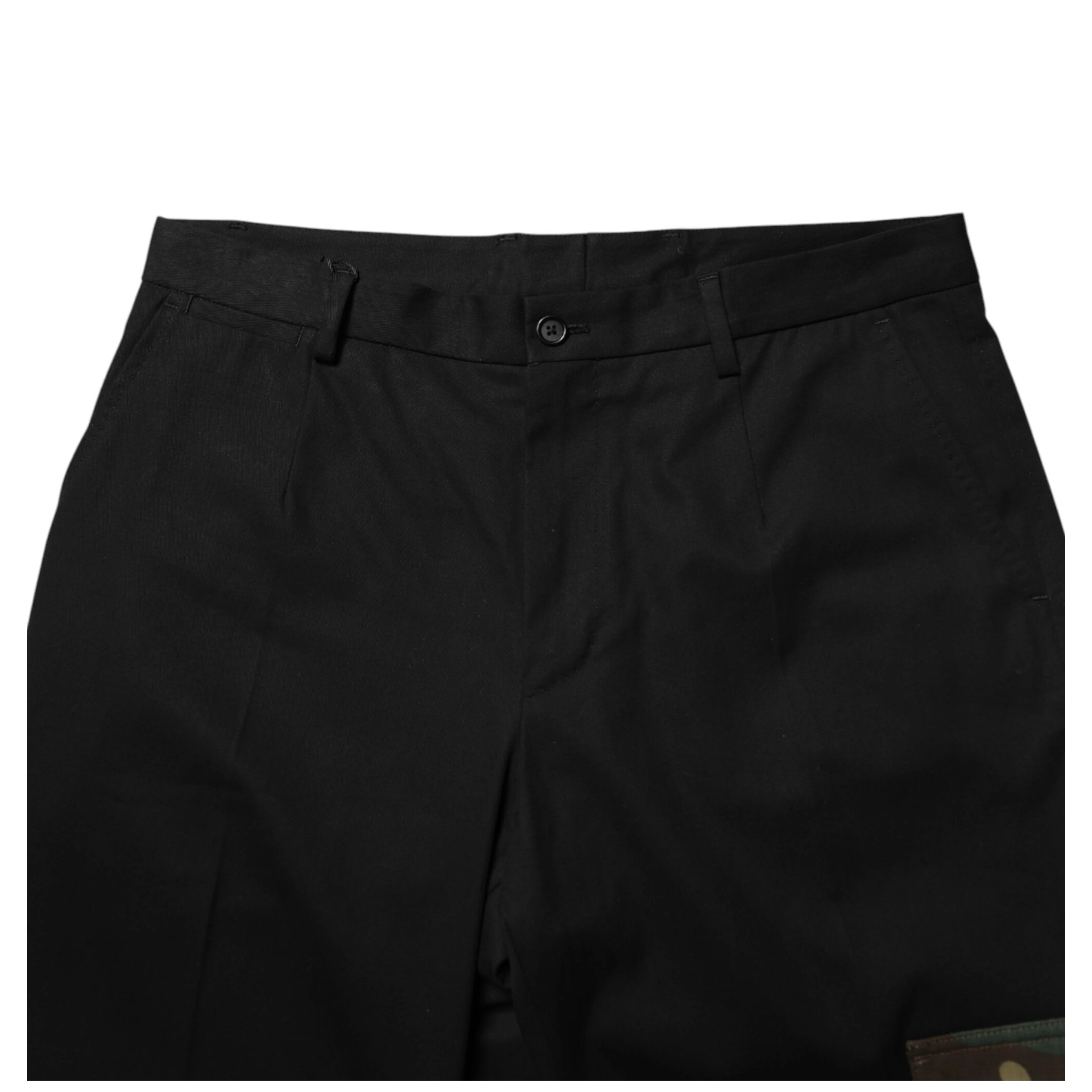 Black Cotton Skinny Dress Cargo Trouser Pants