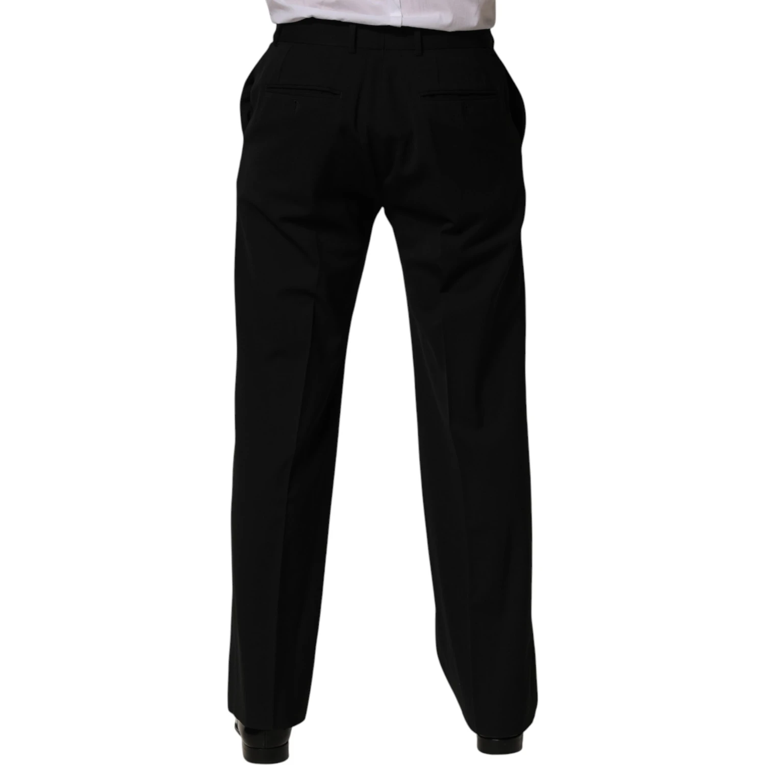 Black Wool Straight Men Dress Trouser Pants