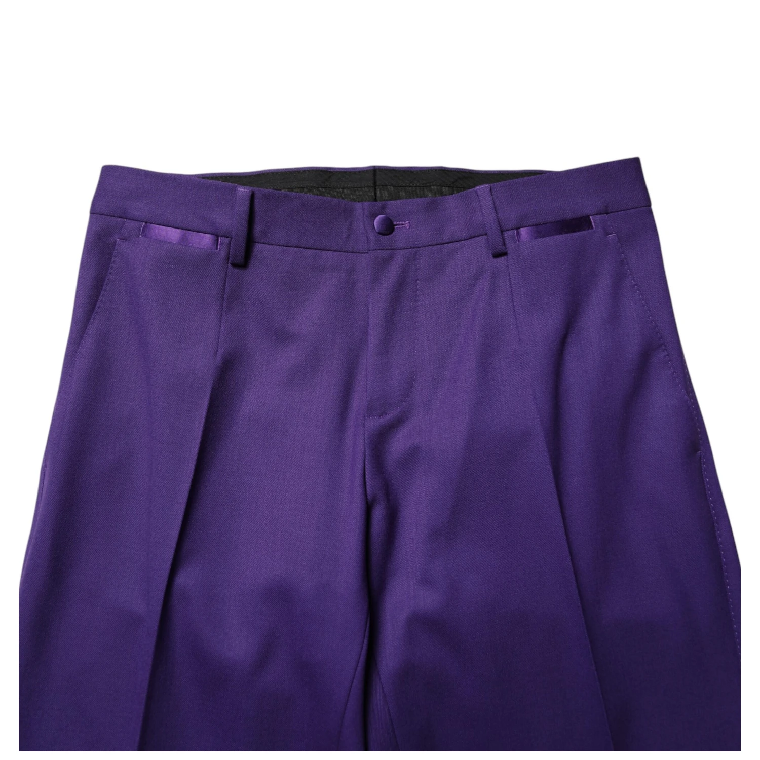 Purple Wool Skinny Dress Men Trouser Pants