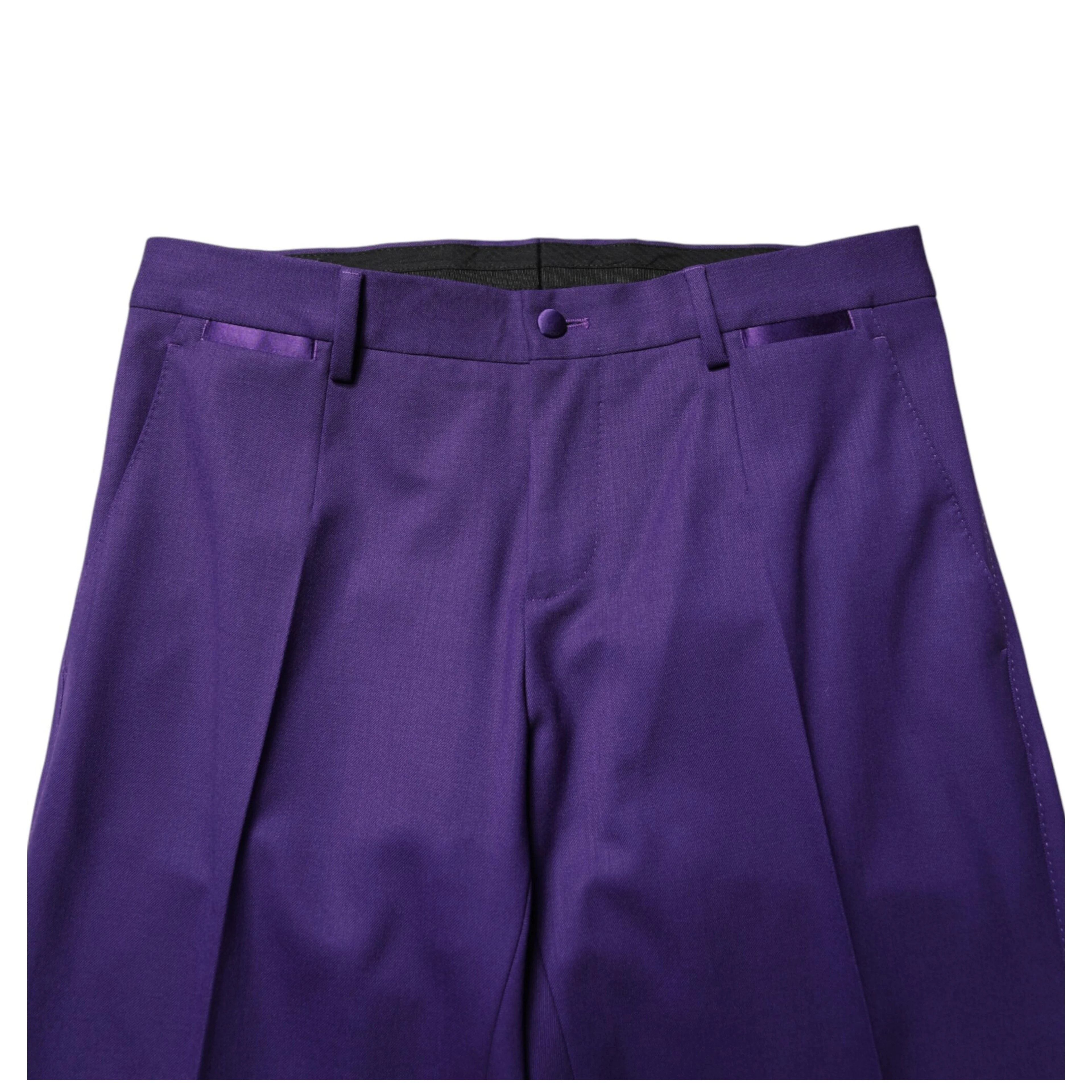 Purple Wool Skinny Dress Men Trouser Pants