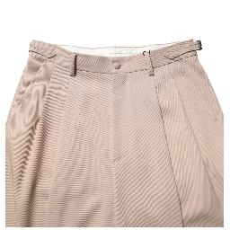 Beige Stretch Straight Men Dress Trouser Pants