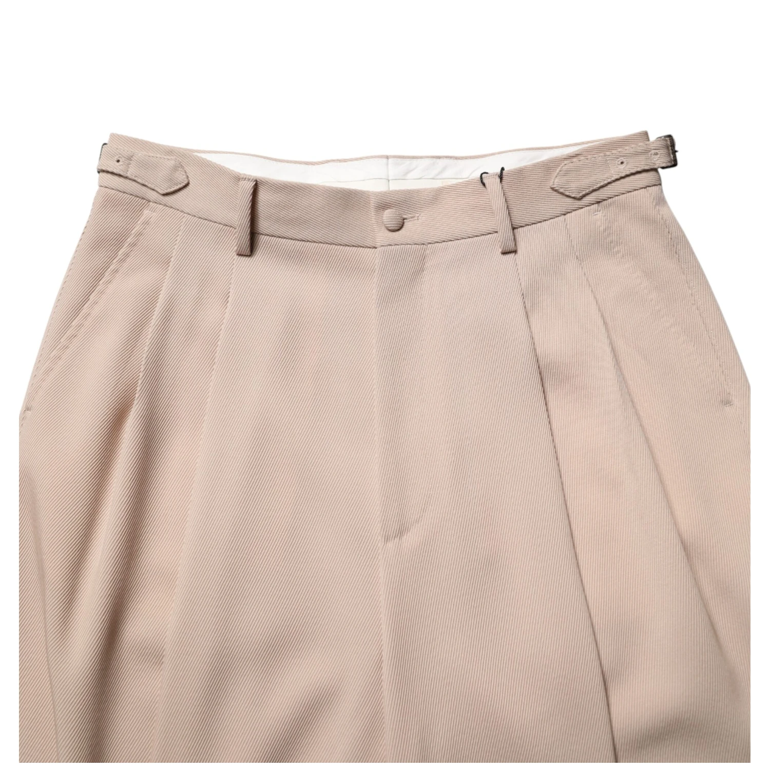 Beige Stretch Straight Men Dress Trouser Pants