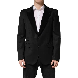 Black Wool Single Breasted Jacket Blazer