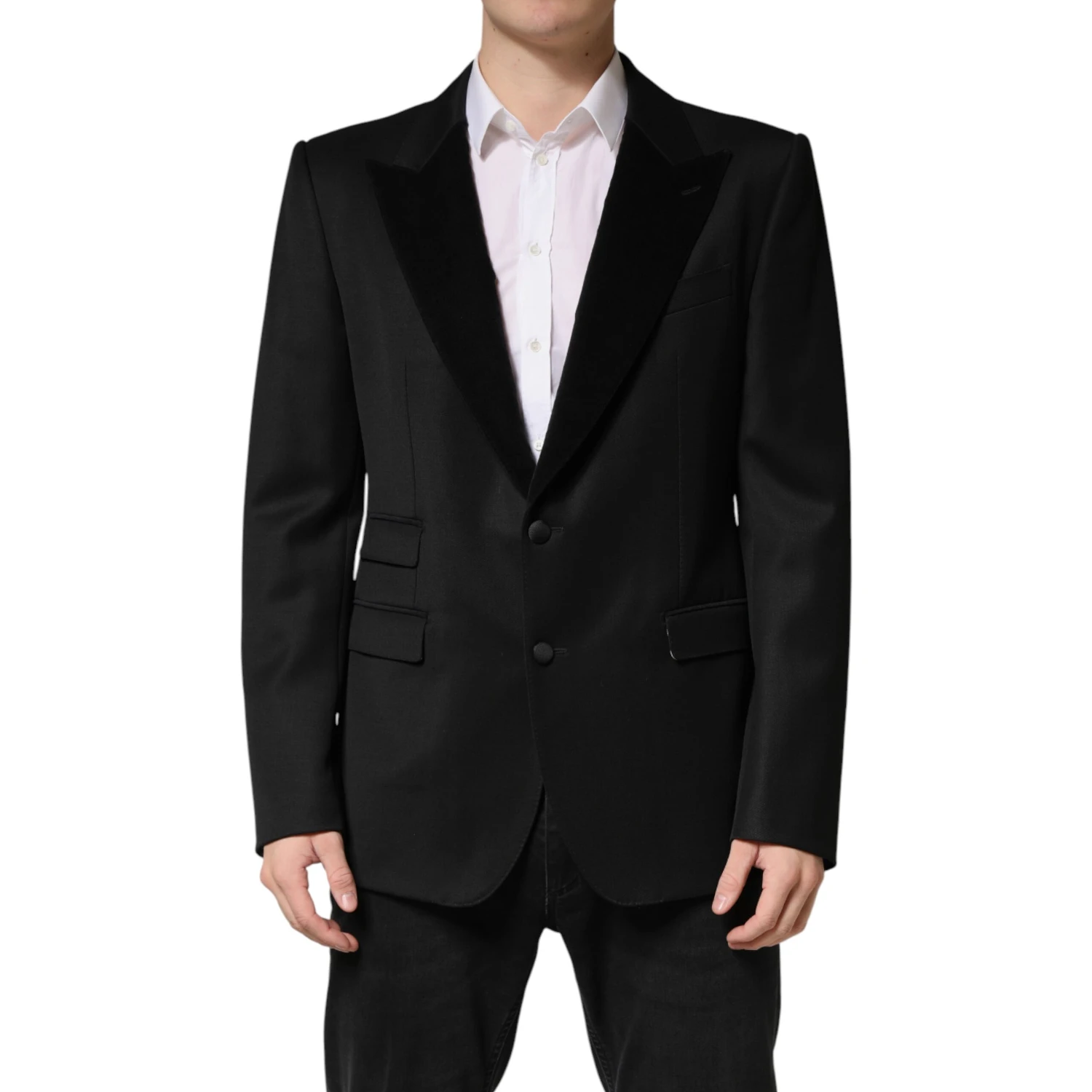 Black Wool Single Breasted Jacket Blazer