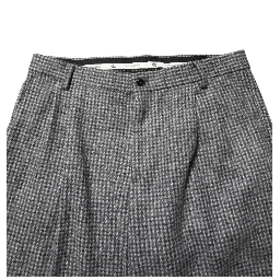 Gray Houndstooth Straight Dress Trouser Pants