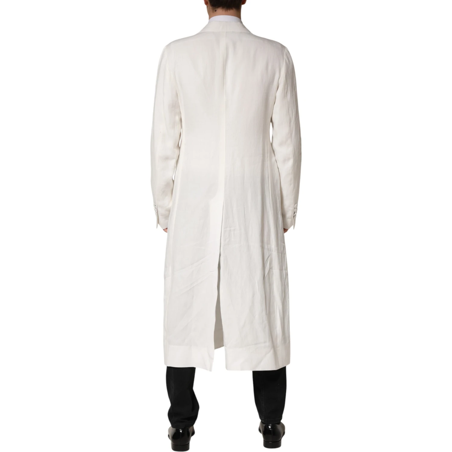 White Double Breasted Men Trench Coat Jacket