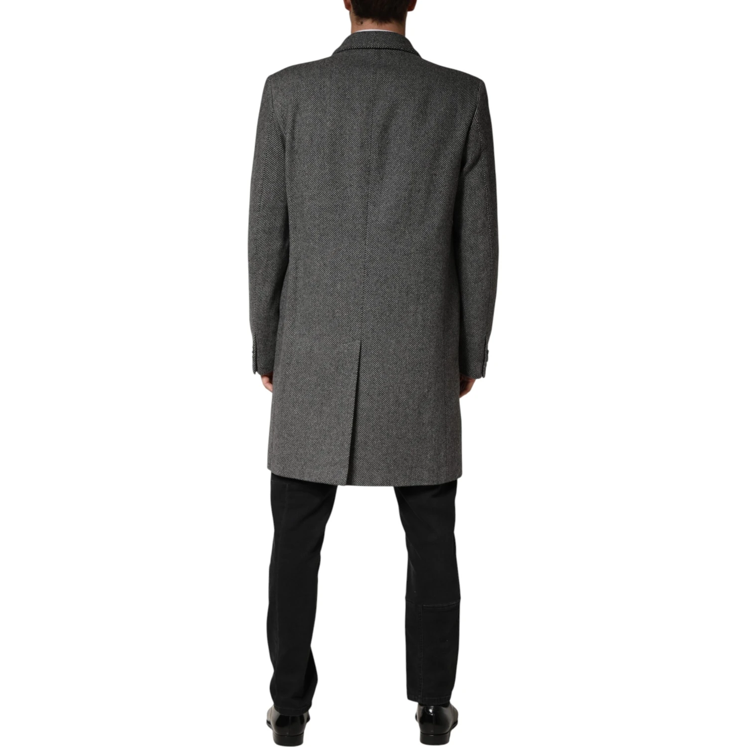 Gray Single Breasted Men Trench Coat Jacket