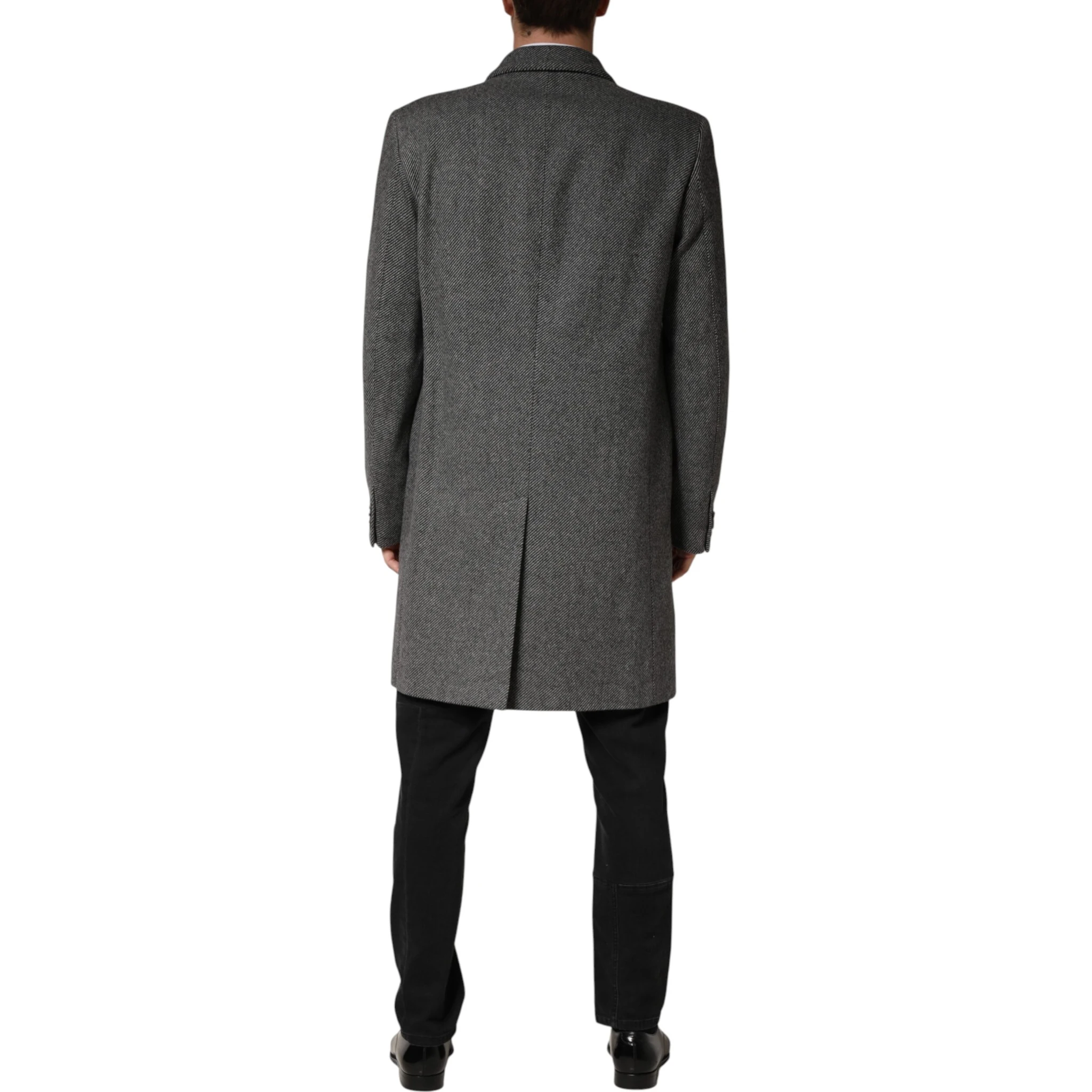 Gray Single Breasted Men Trench Coat Jacket